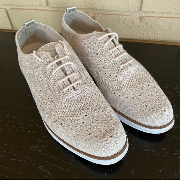 Cole Haan Original Grand Wingtip Oxford Shoes Womens Size 9.5 Pink Stitch Lite - Picture 2 of 7